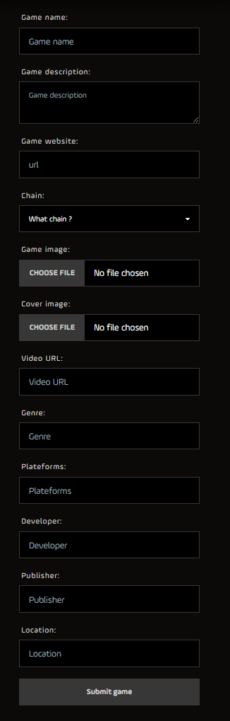 Game form